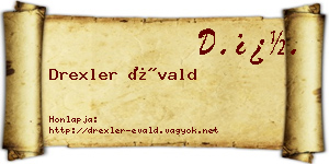Drexler Évald névjegykártya